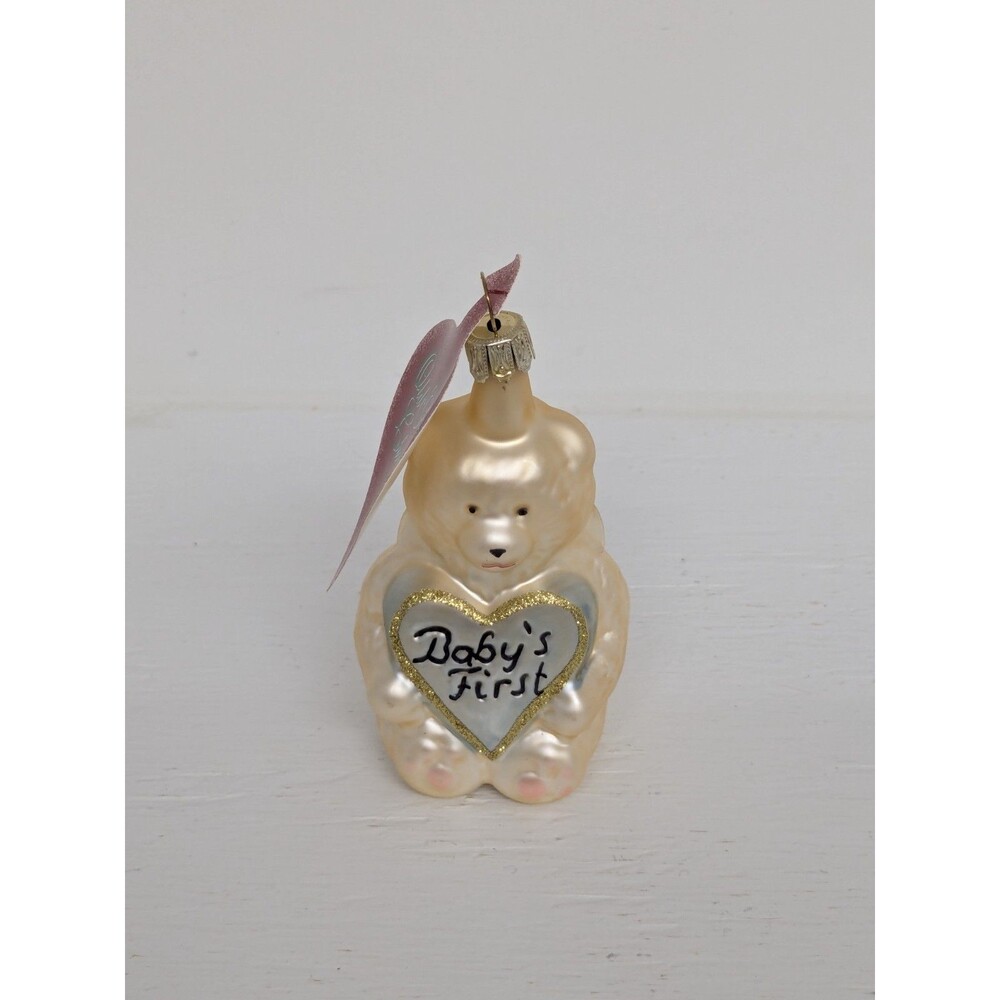 Inge Glas Glass Mouth Blown German Ornaments Baby First Christmas Set Of 3 New - Picture 11 of 16